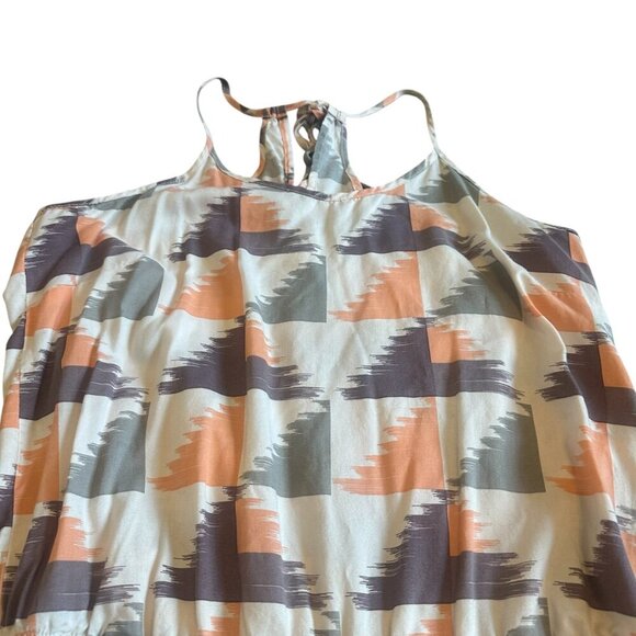 Prana Franny Romper Sleeveless Racerback Shorts Pockets Fun Print Size Medium - Picture 3 of 12